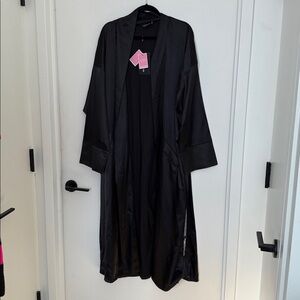 Pretty Little Thing Black Satin Kimono